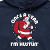 Men's - Instant Message - Once A Year Hustlin Santa Christmas Graphic Fleece Pullover Hoodie - 2 of 4