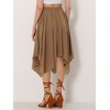 Allegra K Women's Elastic Waist Chiffon Handkerchief Hem Midi Skirt - 4 of 4
