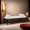 Meridian Furniture,Priscilla Linen Textured Fabric Bench - 2 of 4