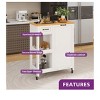 Kitchen Island Cart on Wheels with Storage Cabinet Rolling Portable Dining Room Serving Utility Carts Mobile Movable for 13 Gallon Garbage Bin - 3 of 4
