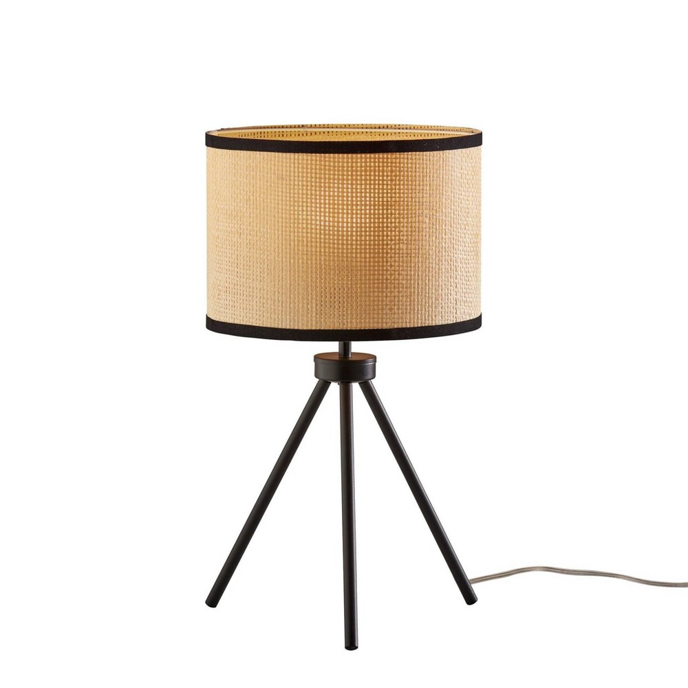 Photos - Floodlight / Street Light Adesso Raven Table Lamp Black 