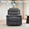Recliner Chair,Oversized Manual Reclining Rocking Chair,Swivel Glider with Cup Holder, Massage and Heat Recliner, Indoor Small Single Sofa Chairs - 4 of 4