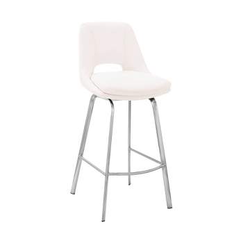 30" Carise Swivel Counter Height Barstool with Faux Leather - Armen Living
