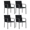vidaXL Patio Chair 4 Pcs, Outdoor Chair Patio Furniture, Outdoor Seat with Cushions, Patio Set for Balcony Deck Lawn, Modern Style, Black Poly Rattan - 2 of 4