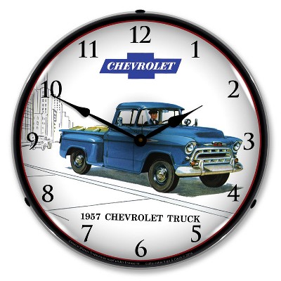 Collectable Sign & Clock | 1957 Chevrolet Truck LED Wall Clock Retro/Vintage, Lighted