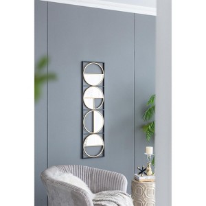 VYNXARIA 47.2" Eclectic Styling Metal Beaded Black Wall Mirror with Contemporary Design for Bedroom,Liveroom&Entryway - 1 of 4
