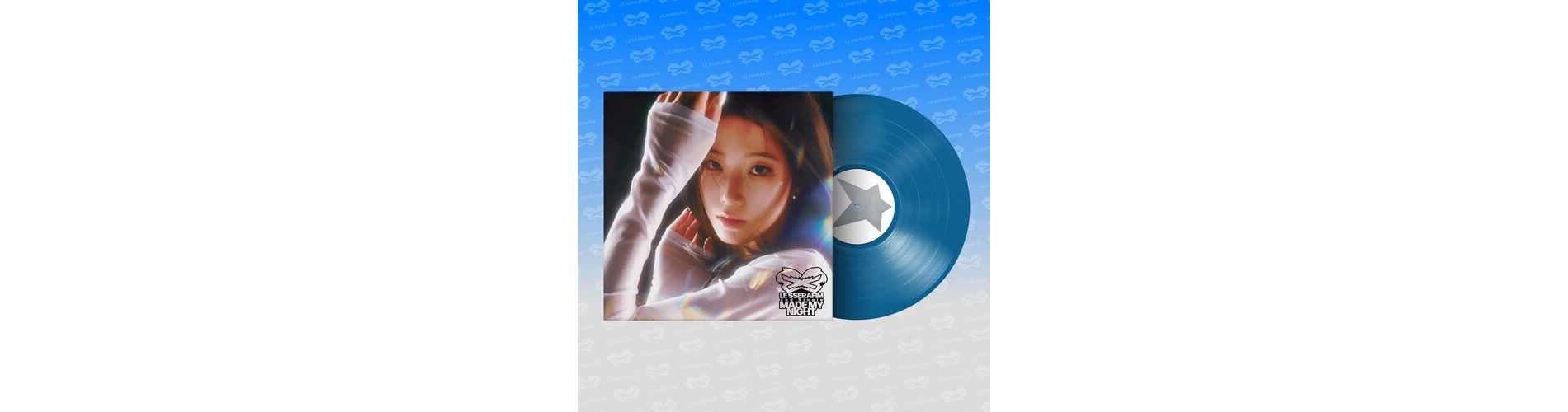 LE SSERAFIM - 2nd Single Album 'Made My Night' Vinyl (Sky Blue Ver.) (Limited Edition Colored Vinyl Light Blue Photo / Photo Card Poster)