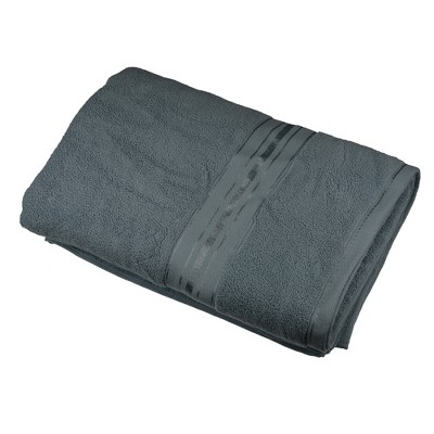 Unique Bargains Bathroom Shower Classic Soft Absorbent Cotton Bath Towel 59.06x28.35 1 PC Gray