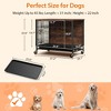27.2" Furniture-Style Dog Crate – Rustic Indoor Kennel with Locking Doors, Wheels & Removable Tray – Heavy-Duty Cage - 3 of 4