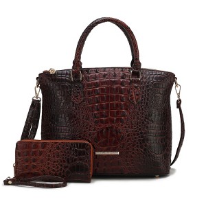 MKF Collection Liora Women's Croc Embossed Tote & Wallet Set Functional by Mia K - 1 of 4