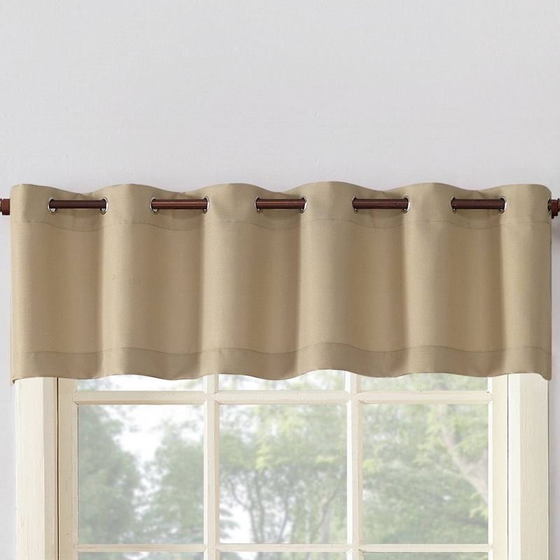 56"x14" No. 918 Semi-Sheer Montego Casual Textured Grommet Kitchen Curtain Valance, 1 of 9