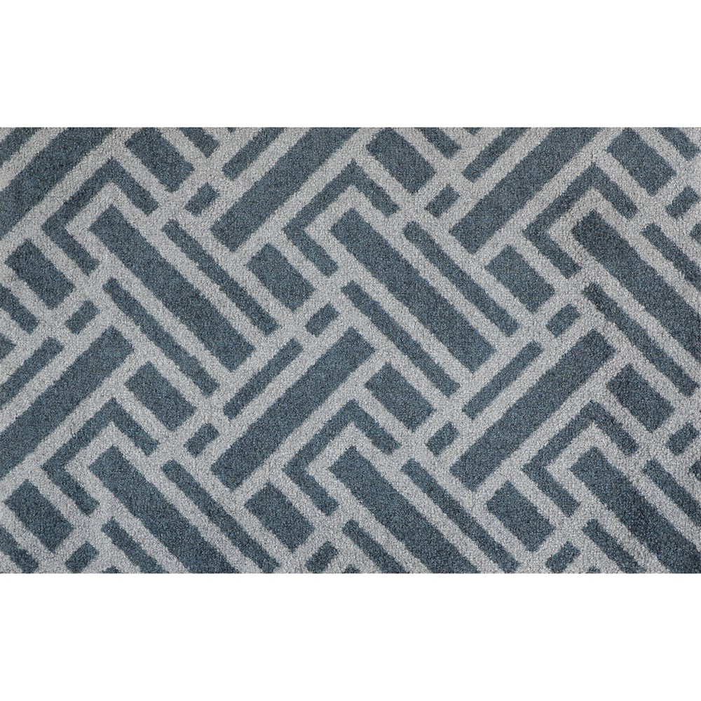 Photos - Doormat Bungalow Flooring 2'x3' ColorStar Deco Grid Door Mat Charcoal Gray  