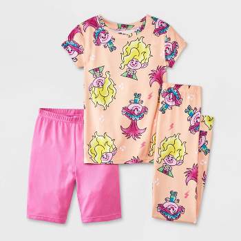 Girls' Trolls Poppy 3pc Pajama Set - Pink