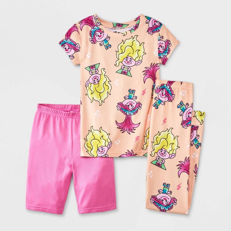 Girls&#39; Trolls Poppy 3pc Pajama Set - Pink, 1 of 5
