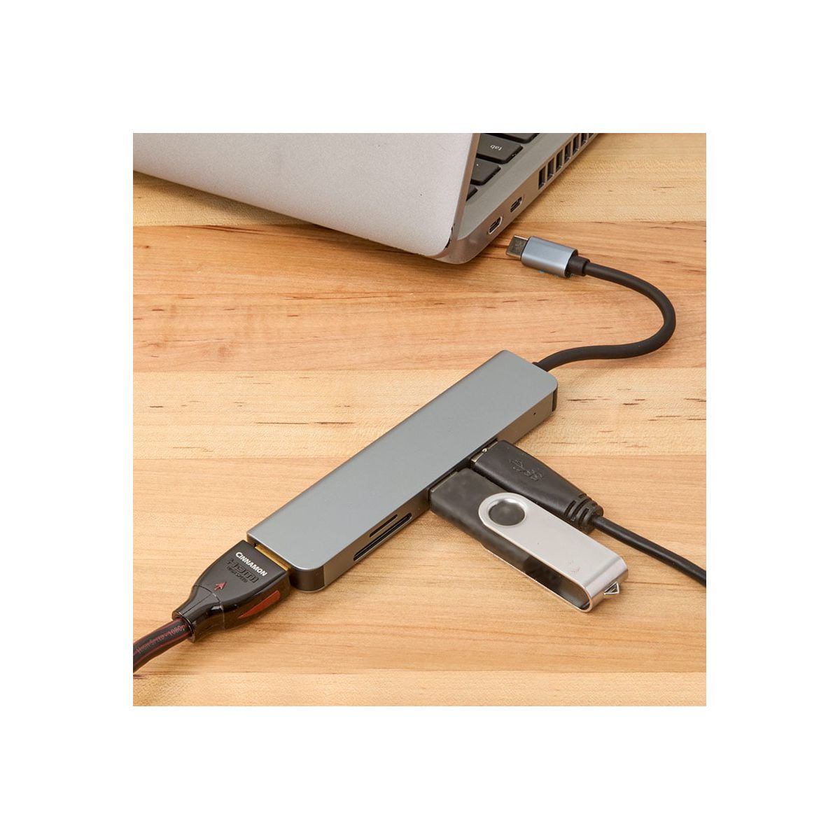 The Lakeside Collection USB-C Hub 5-In-1 Compact Durable Design With HDMI TF/SD Card Readers -