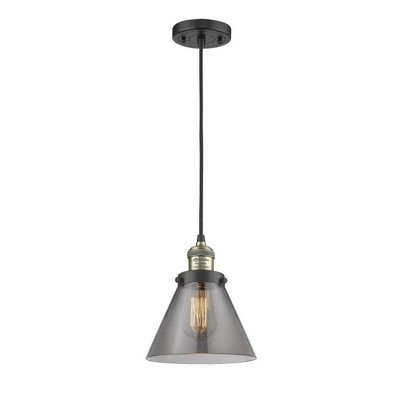 Cone - 1 Light Cord Hung Mini Pendant In Industrial Style-10 Inches Tall and 8 Inches Wide