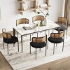 Set of 2 Dining Chairs with Upholstered Seat & Rattan Back, Mid-Century Modern Armless Accent Chairs with Metal Legs-Baofuwish - 3 of 4