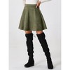 INSPIRE CHIC Women's Basic Faux Suede Flared Casual Mini Skater Skirt - 4 of 4