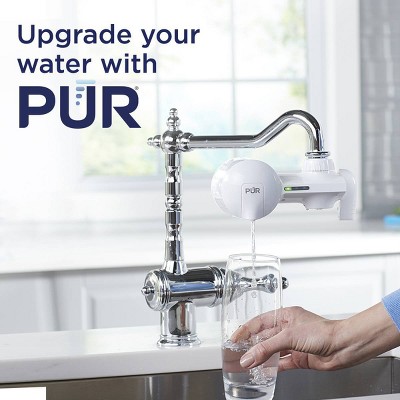 PUR Horizontal White Faucet Mount Water Filtration System