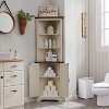 OKD 68" Tall Corner Cabinet with 2 Barn Door & Adjustable Shelves for Bathroom - 2 of 4
