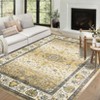 Vintage Floral Area Rug for Living Room Non Slip Non Shedding Washable Floor Cover Ultra Thin Distressed Indoor Foldable Carpet - 2 of 4