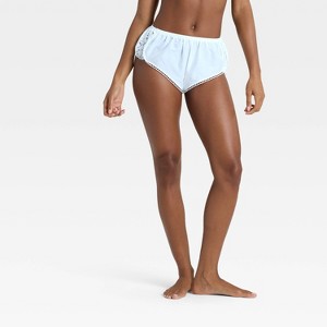Women's Woven Cotton Lingerie Bloomer - Auden™ White - 1 of 4
