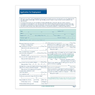 ComplyRight 50-State Job Application (Long Form) Pack of 50 (A0019)