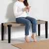 South Shore Hoya Wood Bench Beige/Black: Acacia Structure, Polypropylene Weave, 500 lb Capacity - 3 of 4