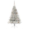vidaXL Artificial Pre-lit Christmas Tree Silver 59.1" PET - 3 of 4