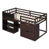 TiramisuBest Twin Size Low Loft Bed with Rolling Desk, Shelf and Drawers - White - 4 of 4