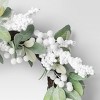 22" Christmas Unlit Lambs Ear White Berry Wreath - Wondershop™ - 3 of 3