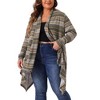 Agnes Orinda Women's Plus Size Lightweight Long Sleeve Open Front Knit Stripe Sweaters Cardigans - 2 of 4