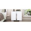 Gulches Elegant 2-Drawer Nightstand with Metal Feet, Mirrored Bedside Table for Bedroom Living Room (White) - 3 of 4