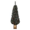 4.5 Ft PreLit Artificial Christmas Tree with Lights,Snow Flocked,Traditional Green Design,Include Elk Base and Berries for In/Outdoor Holiday Decor - 3 of 4