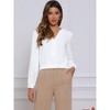 INSPIRE CHIC Women's Long Lantern Sleeve V Neck Button Front Dressy Top - 4 of 4