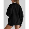 Imily Bela Womens Oversized Fleece Half Zip Stand Collar Long Sleeve Thumb Hole Pullovers with Pockets - 4 of 4