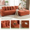110.75" Modular L-Shaped Sofa Bed, Corduroy Sectional Couch with Footstool, 8 Pillows, Cup Holders & Side Pockets, Sleeper Sofa for Living Room - 3 of 4