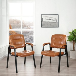 Home Imports Emporium Office Guest Chair, Luxurious Leather Executive Waiting Room Chair - 1 of 4