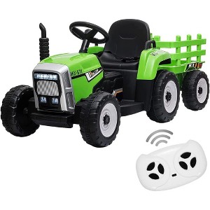 12V 25W Kids Powered Electric Tractor, Toddler Ride On Car w/Remote Control, LED Headlights, Gear Shift, MP3 Player USB Port for Kids 3-6 Years - 1 of 4
