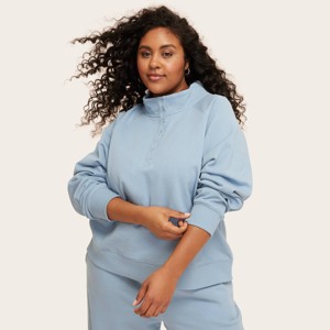 Women's Snap Mockneck Popover Sweatshirt - Parke x Target Light