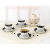 Lorren Home 8oz. Tea/Coffee Set Service for 4-Black/Gold - 3 of 4