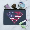 Superman Usa American Flag Shield Logo Makeup Cosmetic Bag Organizer Pouch - 2 of 4
