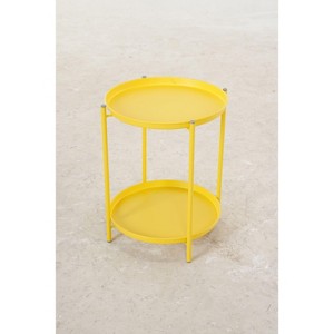 DOMETOUR Outdoor Steel Patio Side Table 2-Tier - 1 of 4