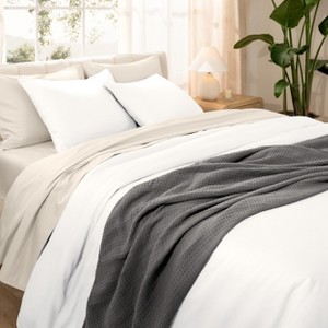 400 Thread Count Organic Cotton Sateen Duvet Cover and Sham Set by Bare Home - 1 of 4