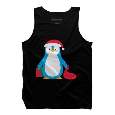 Men's Design By Humans Christmas Penguin By moredesignsplease Tank Top