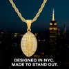 Steeltime 24" Men's stainless steel and simulated diamonds american football pendant. Color Options: Silver, Gold, Black - 4 of 4