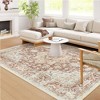 Lahome  Large Floral Border Contrast Short Pile Velvet Rectangular Indoor Area Rug - 2 of 4
