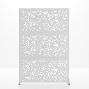Lirago White 72 in. Galvanized Metal Outdoor Privacy Screens Garden Outdoor Fence - 1 of 4