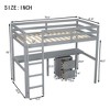 CAVINAS Twin Size Loft Bed with Ladder with Safety Guardrail & Built-in Desk,Rubber Wood Bed Frame for Kids Room,Bedroom - 4 of 4