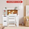 homfan Study Desk and Chair Set,  - Features Bookshelf, Bulletin Board, and Cabinets - 3 of 4